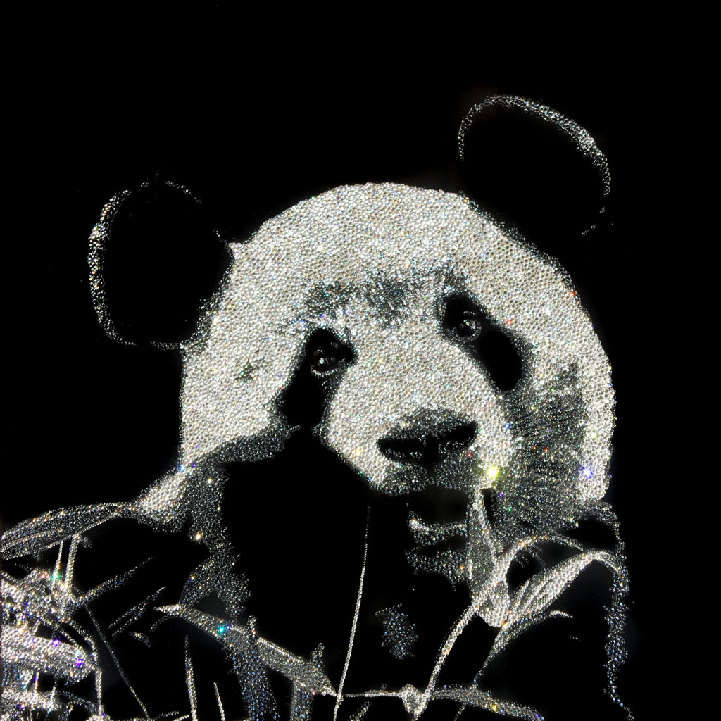 Cheerful Panda, 15600 Crystals from Swarovski®, 60x60 cm. 2016